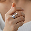 304 Stainless Steel Open Cuff Ring RJEW-F149-03P-4