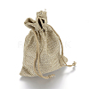 Polyester Imitation Burlap Packing Pouches Drawstring Bags X-ABAG-R005-20x30-01-1