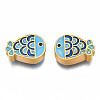 Rack Plating Alloy Enamel Beads ENAM-N056-037A-2