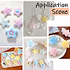 50Pcs 10 Colors Single Face Wool Fibre Cabochons FIND-SC0020-32-7