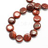 Flat Round Natural Red Jasper Beads Strands X-G-S110-06-2