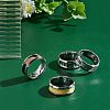 12Pcs Stainless Steel Grooved Finger Ring Settings STAS-UN0038-94C-3