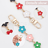 6Pcs 3 Style Flower Plastic Enamel Link Bag Strap Extenders FIND-WR0006-37-4