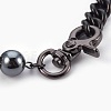 Men's Non-Magnetic Synthetic Hematite Beads Bracelets BJEW-JB03967-3