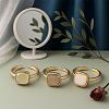 6Pcs 3 Colors Alloy & Resin Adjustable Cuff Rings for Women RJEW-HY0001-34-3