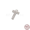 Real Platinum Plated Rhodium Plated 925 Sterling Silver Micro Pave Clear Cubic Zirconia Charms STER-P054-10P-T-1