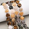 Gradient Color Natural Pink Aventurine & Tiger Eye & Topaz Jade & African Bloodstone & Chinese Southern Jade Beads Strands G-B185-A06-2