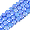 Electroplate Opaque Solid Color Glass Beads Strands EGLA-N002-27-A04-1