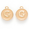 Golden Plated Alloy Enamel Charms X-ENAM-S118-06G-1