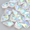 Plated Faceted Leaf Glass Beads EGLA-S100-02-1