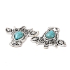 Synthetic Turquoise Pendants PALLOY-K001-046-3