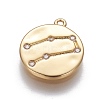 Brass Cubic Zirconia Pendants ZIRC-O029-11G-10-1