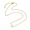 Natural Baroque Keshi Pearl Pendant 304 Stainless Steel Cable Chain Necklaces for Women NJEW-JN06225-01-3