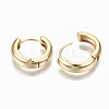 Brass Huggie Hoop Earrings KK-S356-151G-NF-2