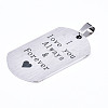 201 Stainless Steel Quote Pendants STAS-T044-225P-3