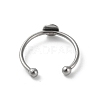 Adjustable 304 Stainless Steel Finger Rings Components STAS-K278-04A-P-3