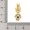 Bear Rack Plating Brass Micro Pave Cubic Zirconia Pendants KK-G513-18G-3