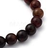 Unisex Natural Wood Beaded Stretch Bracelets BJEW-JB05463-04-2