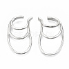 Brass Cuff Earrings EJEW-S201-204P-NF-1