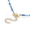 Lampwork Evil Eye & Glass Seed Beaded Necklace with 304 Stainless Steel Clasp for Women NJEW-JN04114-7