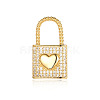 Brass Micro Pave Clear Cubic Zirconia Pendants ZIRC-OY001-19G-1