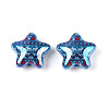 Christmas UV Plating Printed Opaque Acrylic Beads MACR-N018-06D-1
