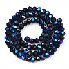 Electroplate Opaque Solid Color Glass Beads Strands EGLA-A034-P8mm-L22-2