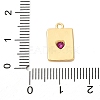 Brass Micro Pave Cubic Zirconia Charms KK-F895-15G-3