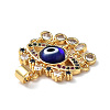 Lampwork Evil Eye Pendants with Colorful Cubic Zirconia ZIRC-L102-13G-04-4