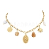 304 Stainless Steel & Resin & Imitation Pearl Multi-Pendant Bib Necklaces for Women SA-CBA717A-02G-02-3