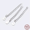 925 Sterling Silver End with Extender Chains and Teardrop Charms STER-F036-26S-48mm-3