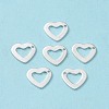 201 Stainless Steel Open Heart Charms STAS-L234-078S-1