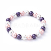 Shell Pearl Beads Stretch Bracelets BJEW-JB05144-M-2