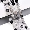 Natural Tourmalinated Quartz Beads Strands G-S345-6mm-30-2