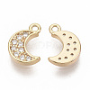 Brass Micro Pave Cubic Zirconia Charms X-ZIRC-T011-07G-NF-2