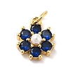 Rack Plating Brass Micro Pave Cubic Zirconia Charms KK-A160-22I-G-1