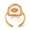 Oval with Shell Shape Resin Finger Rings STAS-Z101-07G-02-3