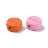 Spray Painted Alloy Beads PALLOY-Q445-07-3