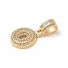 Brass Clear Cubic Zirconia European Dangle Charms KK-R003-01G-00-3