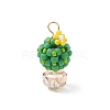 Glass Seed Beaded Cactus Pendants PALLOY-MZ00860-03-1