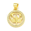 Brass Micro Pave Cubic Zirconia Pendants KK-K354-03G-10-1