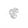 304 Stainless Steel Flat Round with Heart Open Cuff Ring for Women RJEW-S405-230P-3