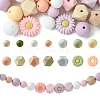48Pcs 14 Styles Food Grade Eco-Friendly Silicone Focal Beads DIY-YW0008-83E-1