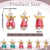 9Pcs 3 Colors Glass Pendants PALLOY-SP00006-2