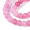 Ombre Effect Dyed Crackle Glass Beads Strands GLAA-Q106-01A-B08-4