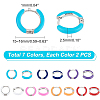 7 Pairs 7 Colors 304 Stainless Steel Chunky Huggie Hoop Earrings with Enamel for Women EJEW-DC0001-19-2