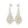 Brass Micro Pave Cubic Zirconia Stud Earrings EJEW-B046-21G-1