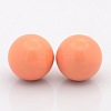 No Hole Spray Painted Brass Round Ball Beads Fit Cage Pendants LS-KKB-J002-07-1
