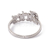 304 Stainless Steel Constellation Open Cuff Ring for Women RJEW-C035-01H-P-3