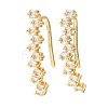 Brass Pave Cubic Zirconia Stud Crawler Earrings KK-CBAA351-07G-4